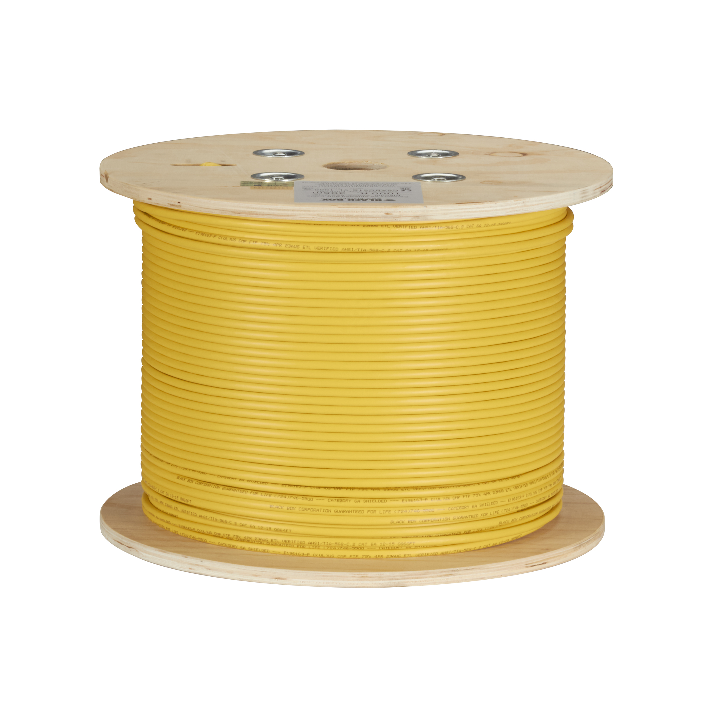 CAT6A 650-MHz Solid Bulk Cable UTP CMP Plenum 1000FT Spool | Black Box