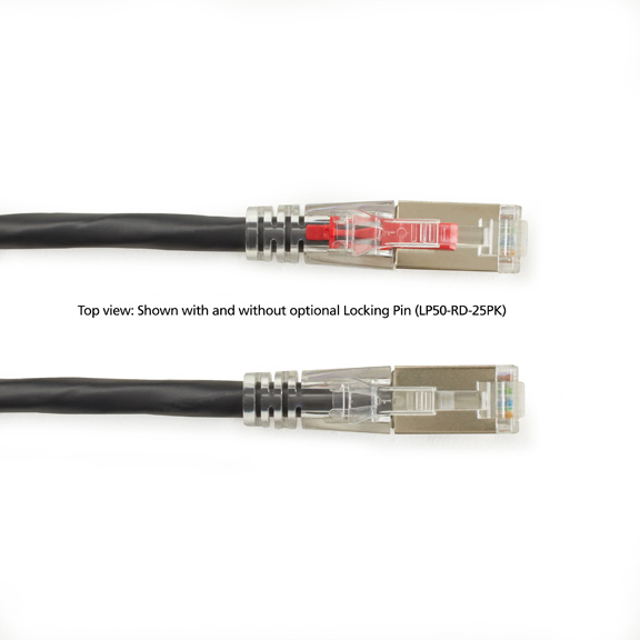 CAT6A 650-MHz Locking Snagless Patch Cable CM PVC RJ45 M/M | Black Box
