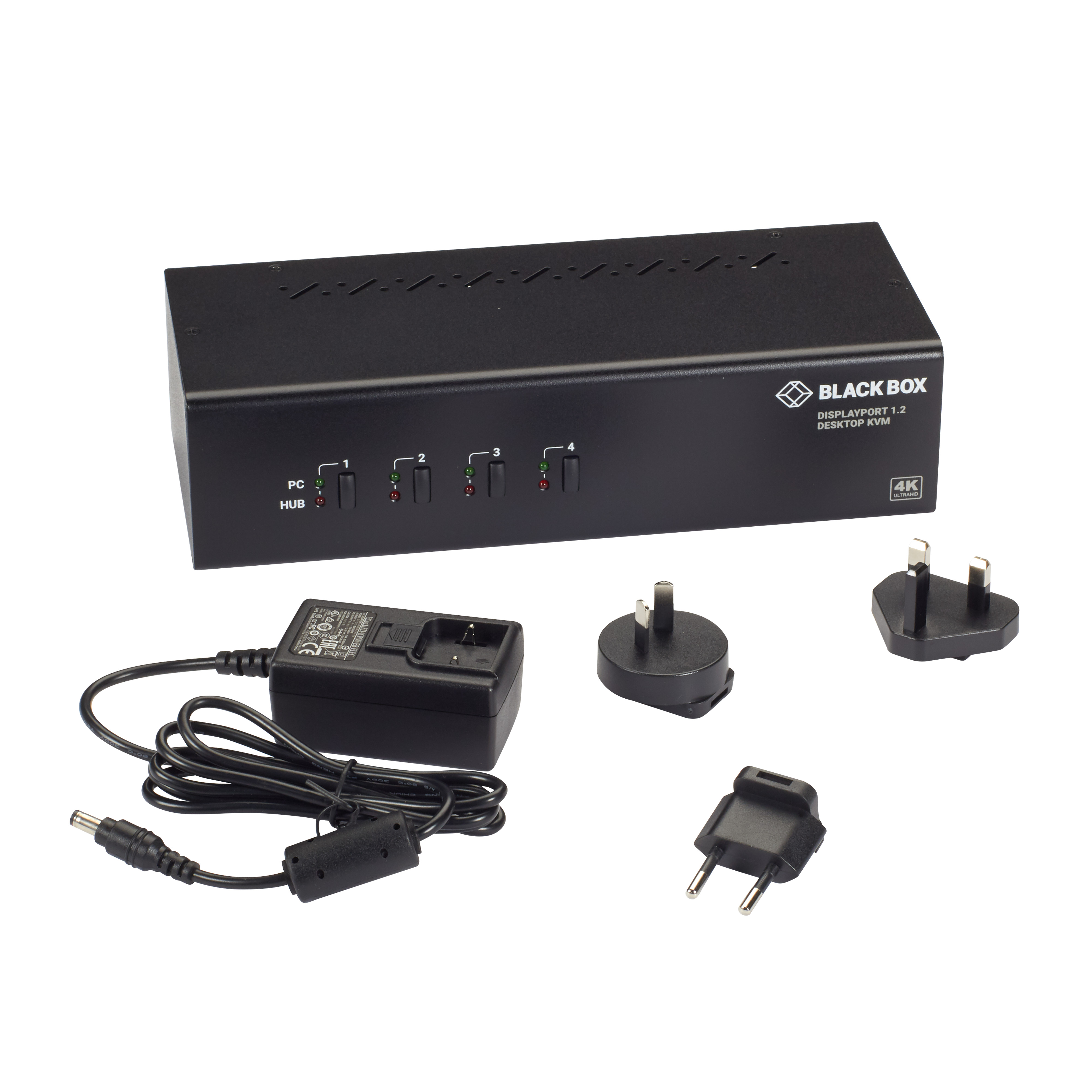 KVM Switch - Dual-Monitor, DP 1.2, 4K 60Hz, USB 3.0 Hub
