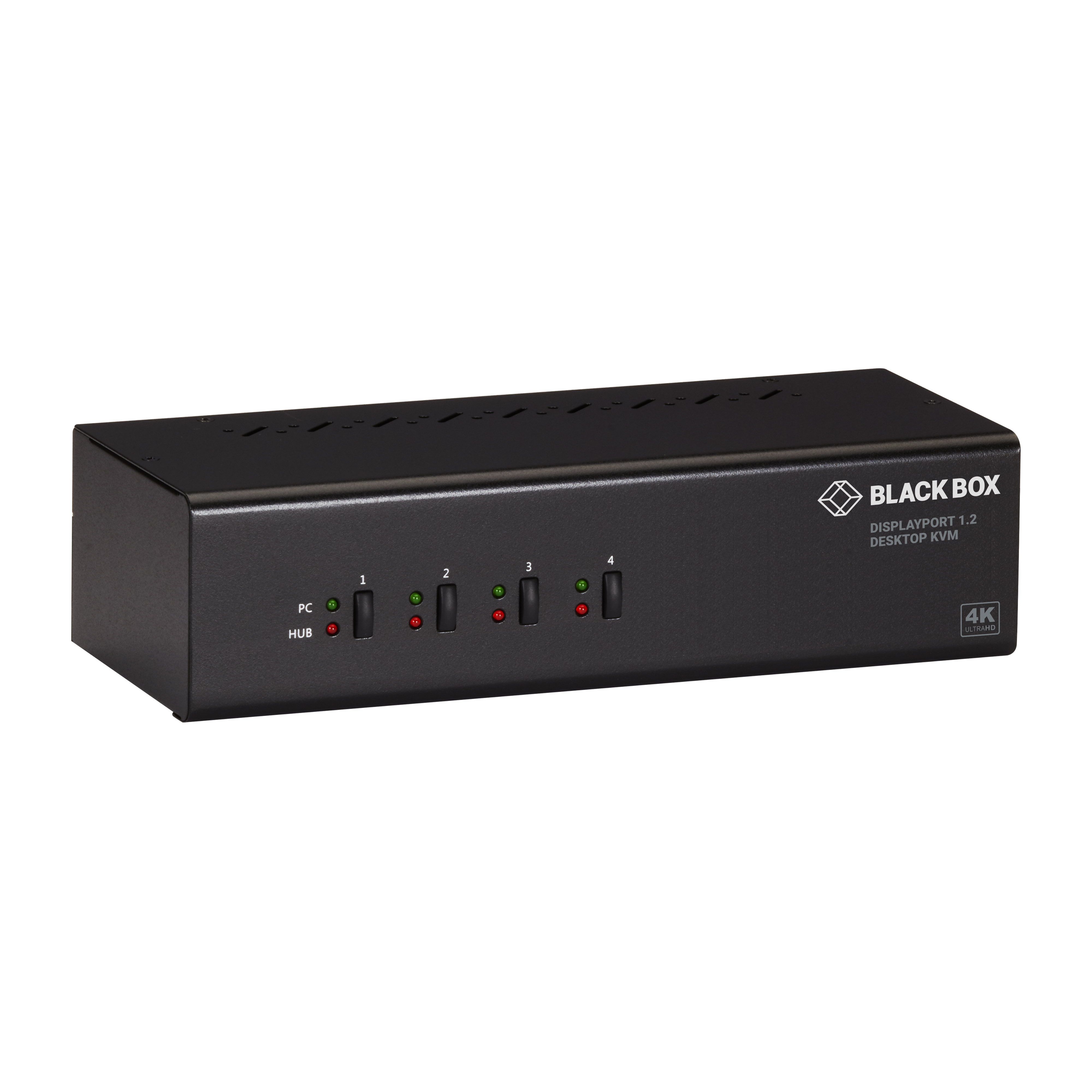 PCハード　BLACK BOX DisplayPort 1.2 デスクトップ KVMスイッチ[KV6202A] KVM Switch - Dual-Monitor, DP 1.2, 4K 60Hz, USB 3.0 Hub