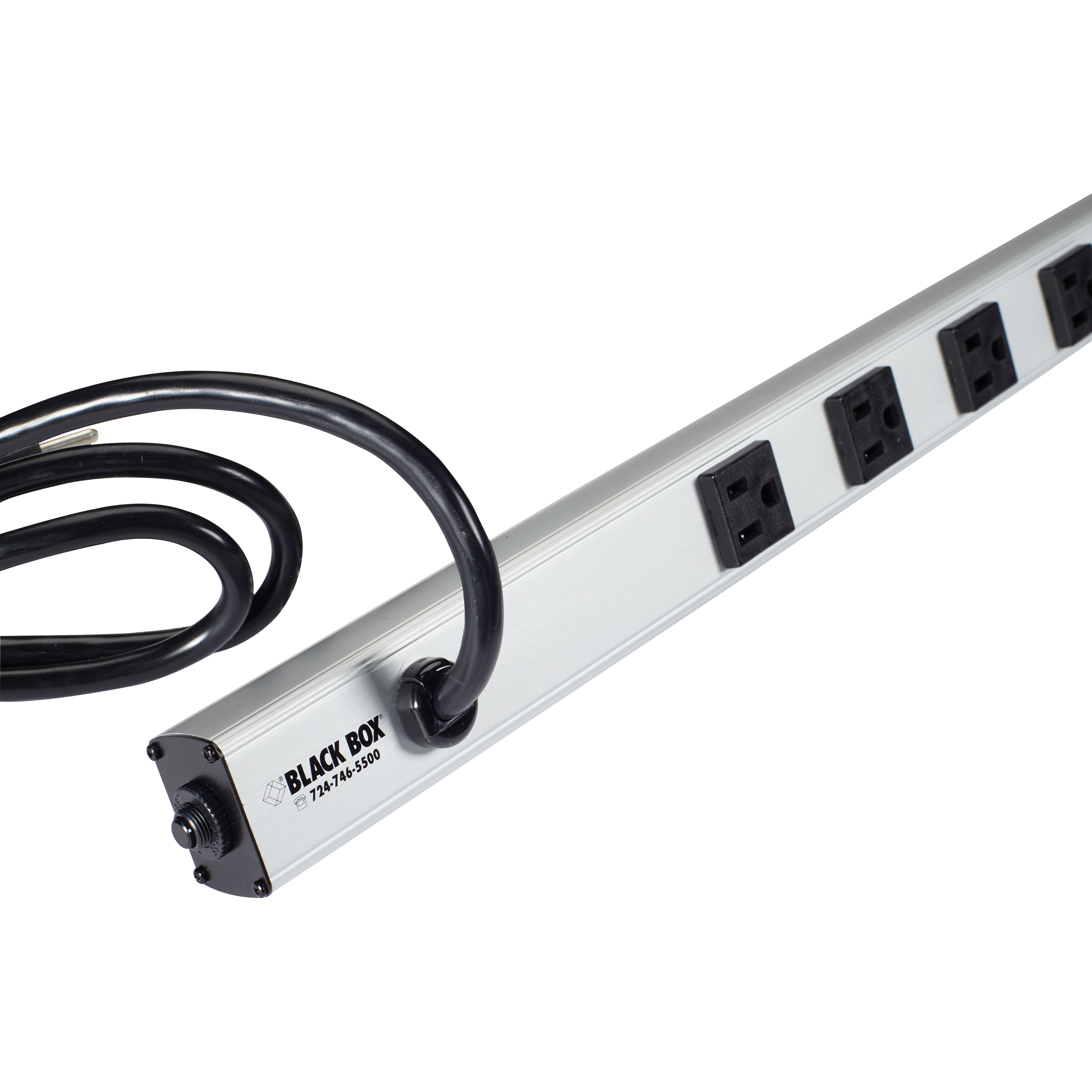 Vertical Power Strip, 16 Outlets, 15 ft Cord, Silver