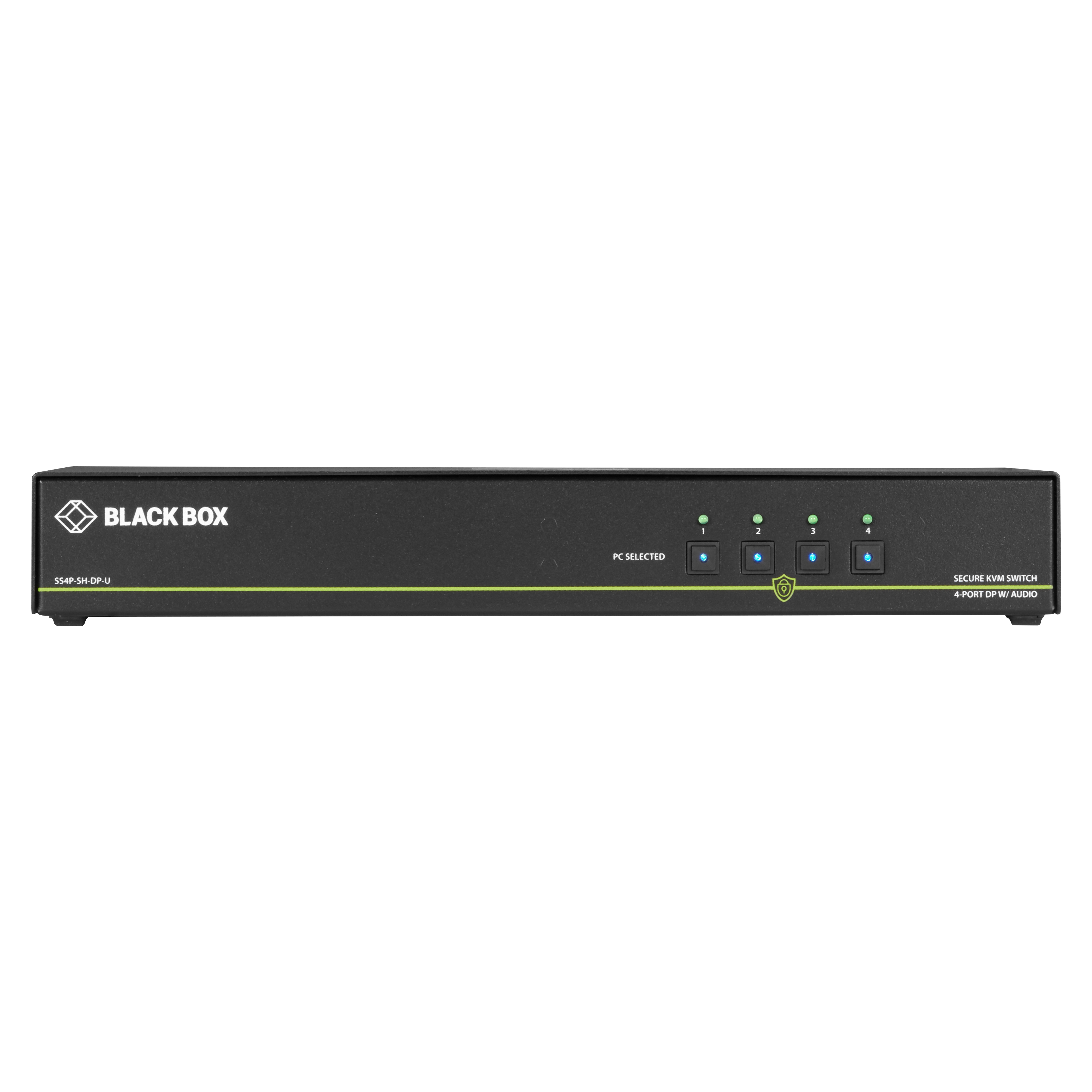 Black Box NIAP 3.0 セキュア 2ポート シングルヘッド DisplayPort KVMスイッチ - 2コンピューター - 1ローカル(S)ユーザー - 3840 x 2160-4 x U KVM Switch NIAP 3.0 - Dual-Monitor, DP 4K30, USB HID, Audio