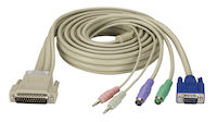 KVM CPU Cable - DB25, VGA, PS/2, Audio, 6-ft. (1.8-m)