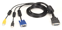 Secure KVM Switch Cable - VGA, USB, CAC USB to HD26