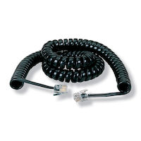 Coiled Telephone Handset Cord - Black, 6-ft. (1.8-m)