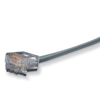 Flat Satin Telco Patch Cable - Stranded, Unshielded, PVC, Straight-Pin, 4-Wire Assembly