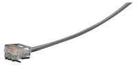 Flat Satin Telco Patch Cable - Stranded, Unshielded, PVC, Cross-Pin, 4-Wire Assembly