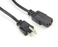 Power Cord - 18AWG, NEMA 5-15P to IEC-C13