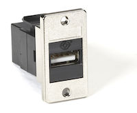 Panel Mount USB Coupler Type A Female/Type B Female Black