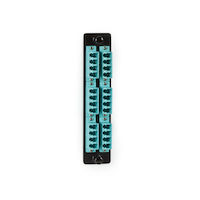 High-Density 10G Multimode Fiber Adapter Panel - Ceramic Sleeve, (12) LC Duplex, Aqua