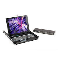 ServTray KVM LCD Console Tray and Switch - 17-in., 16-Port, Single-Rail, VGA, PS/2, USB