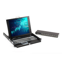 ServTray KVM LCD Console Tray and Switch - 17-in., 1-Port, Single-Rail, DVI-D, VGA, PS/2, USB