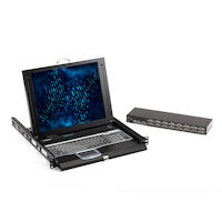 ServTray KVM LCD Console Tray and Switch - 17-in., 8-Port, Single-Rail, VGA, PS/2, USB