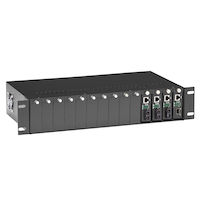 Pure Networking Media Converter Chassis - 14-Slot, 2U, Rackmount, Dual Power Supply