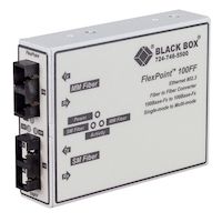 FlexPoint Fast Ethernet (100-Mbps) Mode Converter - 100-Mbps Multimode Fiber to 100-Mbps Singlemode Fiber, 1300nm, 5km to 28km, (2) SC, International Power Supply