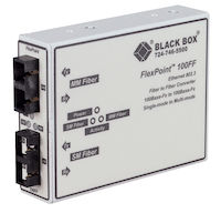 FlexPoint Fast Ethernet (100-Mbps) Mode Converter - 100-Mbps Multimode Fiber to 100-Mbps Singlemode Fiber, 1300nm, 5km to 28km
