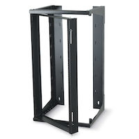 Wallmount Rack - 19U, 12-24, Tapped Rails Holes, 75-lb. Capacity