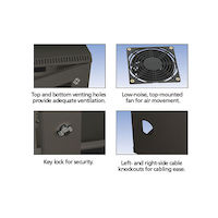 Wallmount Cabinet - 10U, 22-in. W x 23.5-in. D, M6 Square Holes