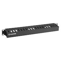 Rackmount Horizontal Finger Duct Cable Manager with Cover - 1U, 19-in., Single-Sided, Black