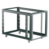 Flex Depth Rack - 12U, 4-Post, 21-in. x 36-in. D, M6 Square Holes, 360-lb. Capacity