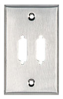 Wallplate - DB15, Single-Gang, 2-Punchout Openings, Stainless