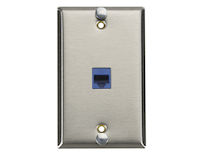 CAT6 VoIP Wallplate - Stainless Steel
