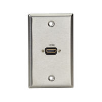AV Wallplate - Stainless Steel, 1 HDMI, Female to Female